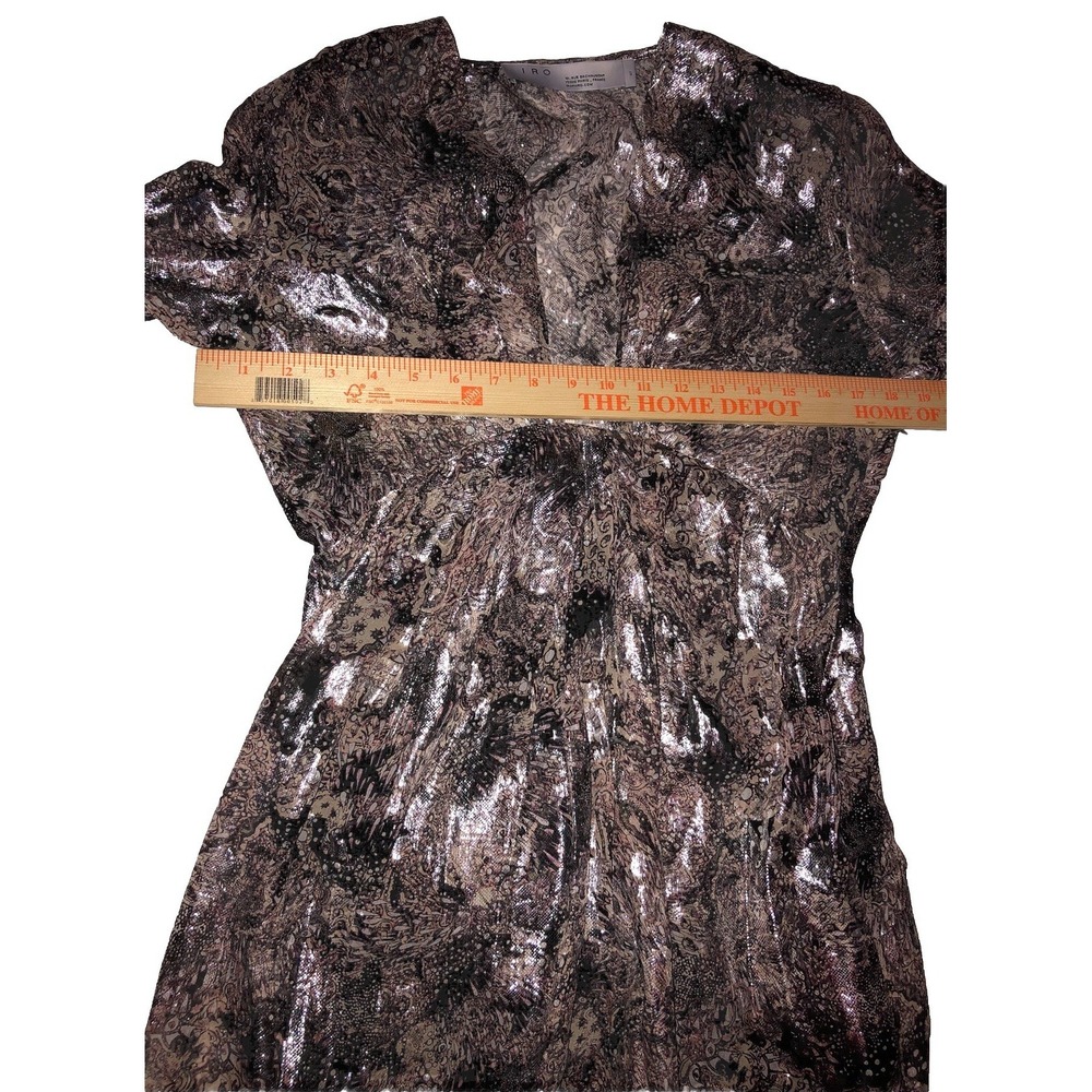 IRO Rouniea Dress Twist-Front Printed Fill Coupé Silk MIDI FR 40 U.S. 8 - Picture 12 of 15